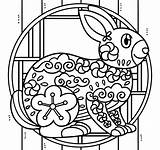 Year Of Rabbit Mandala coloring page  Download Print Or Color Online sketch template