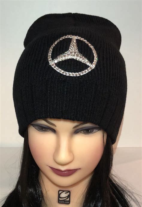 Used Mercedes Benz 3D Logo W Swarovski Crystals Women Beanies New Black 2022 2023 - 24CarShop.com
