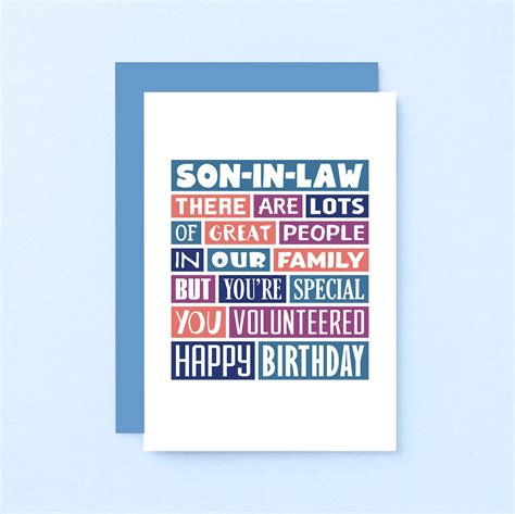 Funny Birthday Card for Son-in-law Funny Card Son in Law - Etsy