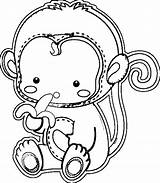 Cute monkey coloring pages To Download And Print For Free sketch template