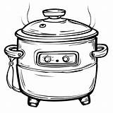 Premium Vector  Illustration Outline Cartoon rice cooker For sketch template