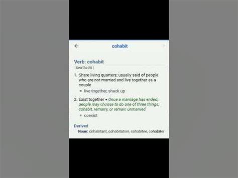 " Cohabit" word meaning. Improve your vocabulary. - YouTube