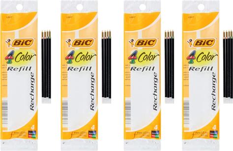 BIC 4-color Retractable Ballpoint Pen Refills Assorted/Fine Pack of 16: Amazon.ca: Office Products