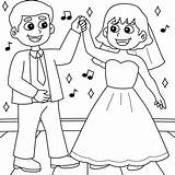 Wedding Groom And Bride Dancing Coloring Page 12902498 Vector Art At  sketch template