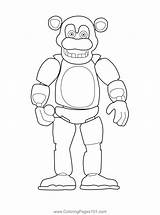 Phantom Freddy FNAF Coloring Page For Kids  Free Five Nights At Freddy sketch template