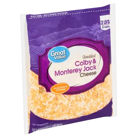 Great Value Shredded Colby & Monterey Jack Cheese, 32 oz - Walmart.com ...