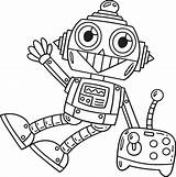 Robot And Remote Control Isolated Coloring Page 34328492 Vector Art At  sketch template