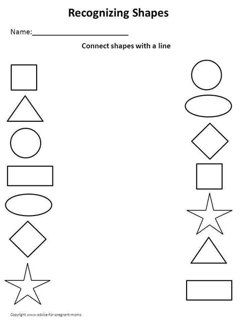 a worksheet with shapes and lines