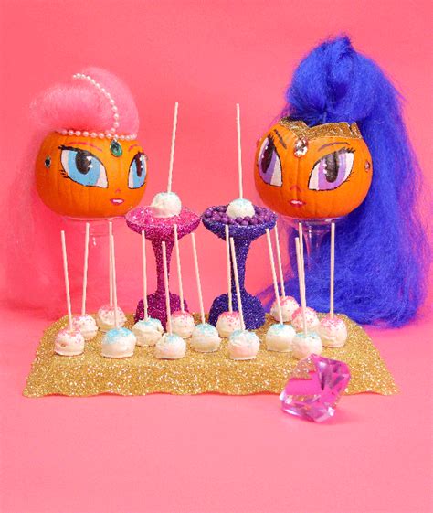 Trick or treat with Shimmer and Shine and some pink and teal sparkle cake pops! Shimmer And ...