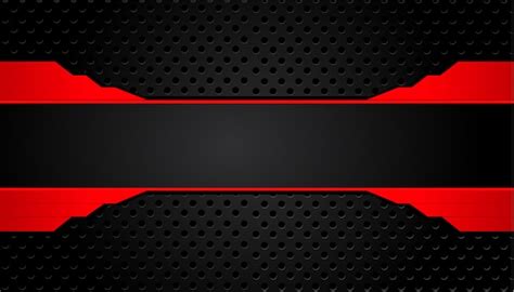 Premium Vector | Black and red metal background. Vector metallic banner. Abstract technology ...