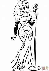 Vintage Nightclub Singer coloring Page  Free Printable Coloring Pages sketch template
