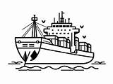 Easy Cargo Ship Coloring Page  sketch template