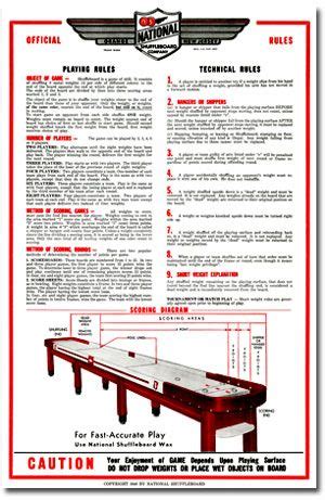 National Table Shuffleboard Rules Poster | Shuffleboard table, Table shuffleboard rules ...