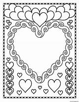 Valentine Hearts Blank Coloring Page Printable sketch template