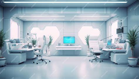 Premium AI Image | Futuristic office design modern creative interior ...