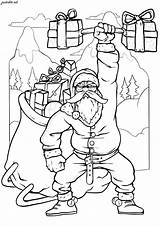 Body Building Santa  Christmas Coloring Pages For Adults sketch template