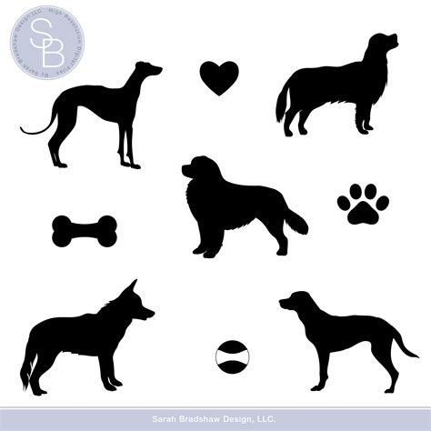 Dog Silhouette Illustrations. Dog Clip Art. Puppy Silhouette Clip Art ...