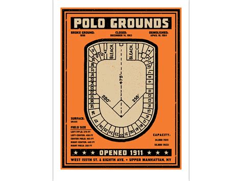 Polo Grounds Stadium Seating Chart Diagram Poster 12x18 | Etsy