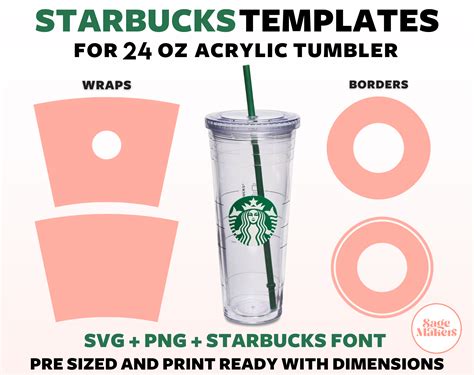 $4.00 - Personalize your Starbucks Acrylic Tumbler now with this Template! # ...