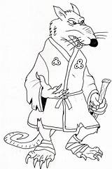 Coloring Pages Splinter Ninja Turtles Cartoons Sketch Page sketch template