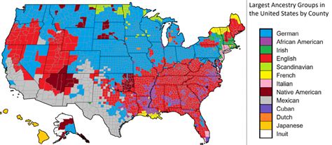 Largest Ancestral Groups in the United States by County