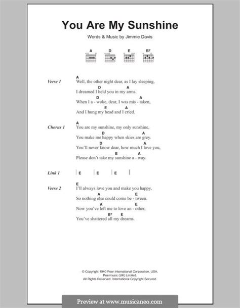 You are My Sunshine by J. Davis | Guitar chords for songs, Guitar chords, Easy guitar songs