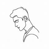 Premium Vector  One Line Continuous Art of Handsome Man Portrait A sketch template