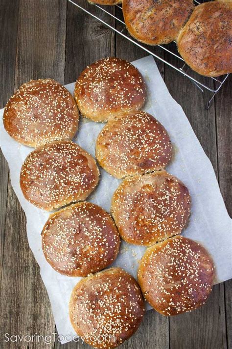 Light and Fluffy Sprouted Whole Wheat Burger Buns