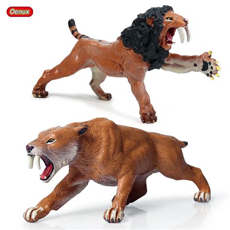 Oenux Classic Wild Saber toothed Tiger Action Figure Savage Cat Tiger ...