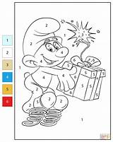 Color By Number Clumsy Smurf coloring Page  Free Printable Coloring Pages sketch template