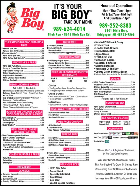 Big Boy Menu | Big Boy | Big boy menu, Big boys, Take out menu