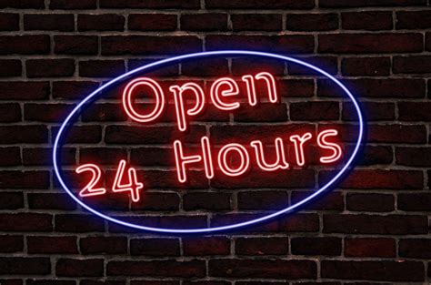 Free Images : open, number, lamp, neon sign, font, the effect of, the text of the, 24 hours ...