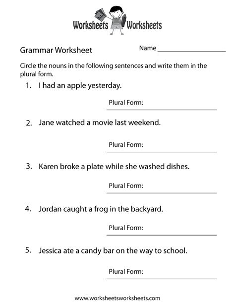 Printable Worksheets For Grade 2 English Grammar – Thekidsworksheet