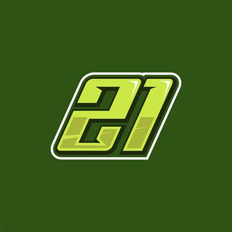 Racing number 21 logo design vector 16665888 Vector Art at Vecteezy