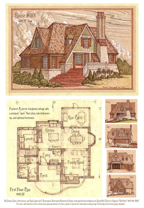 House 301 Storybook Cottage by Built4ever on DeviantArt | Cottage floor plans, Storybook house ...