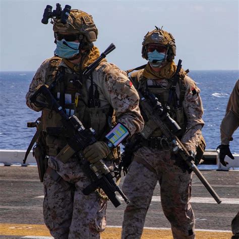 U.S. Force Recon Marines assigned to a Maritime Raid Force aboard USS ...