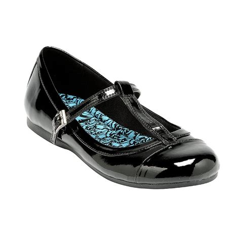 Angry Angels Rebel Girls Black Leather School Shoes AA7403 - Angry ...