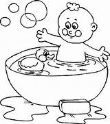 Bath Time Coloring Page sketch template