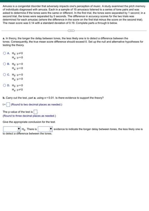 Solved Amusia is a congenital disorder that adversely | Chegg.com