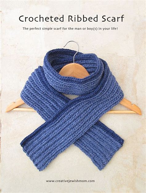 Crochet A Chunky Ribbed Scarf For Men And Boys - creative jewish mom