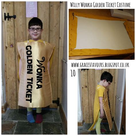 Grace's Favours - Craft Adventures: How to Make a Willy Wonka Golden Ticket Costume for World ...