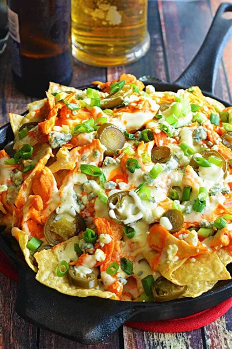 Loaded Buffalo Chicken Nachos - Host The Toast