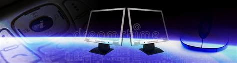 Computer Tech Banner stock illustration. Illustration of data - 4789915