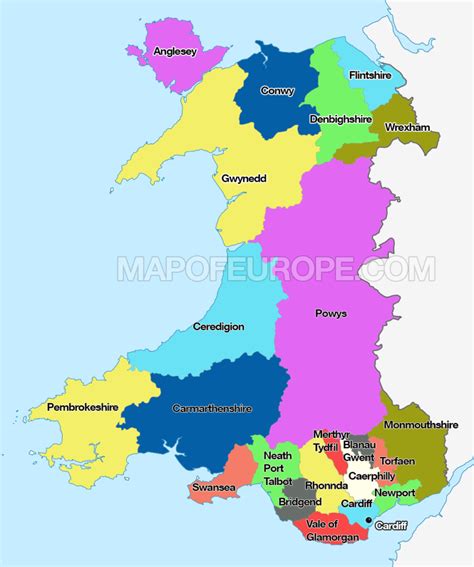 Map of Wales