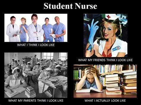 four different pictures with the words student nurse and what they look ...