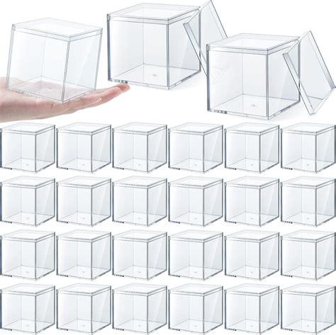Amazon.com: 12 Pack Acrylic Box, Small Clear Plastic Square Cube Box ...