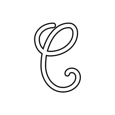 Letters and numbers - Cursive uppercase letter C