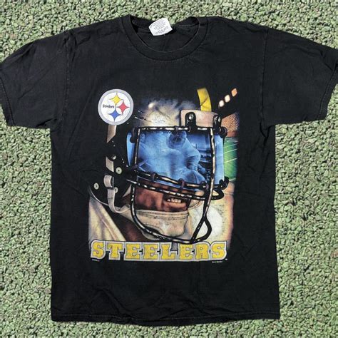 Vintage 90s NFL Pittsburg Steelers Helmet Graphic... - Depop