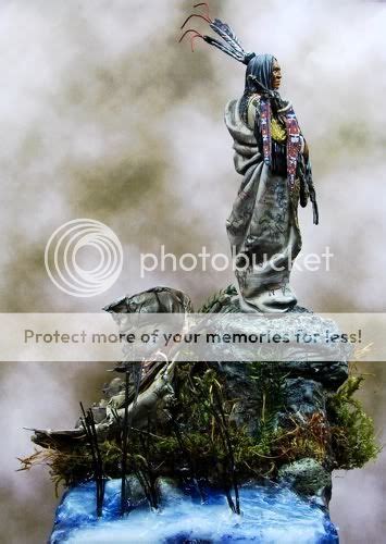 Old Hidatsa Indian w Bullboat over Misuri River - Pegaso 75 mm - Finished | planetFigure ...