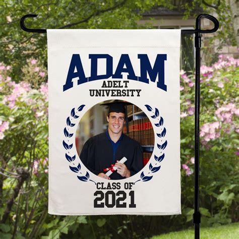 Personalized Graduation Flag With Photo Garden Banner Yard - Etsy